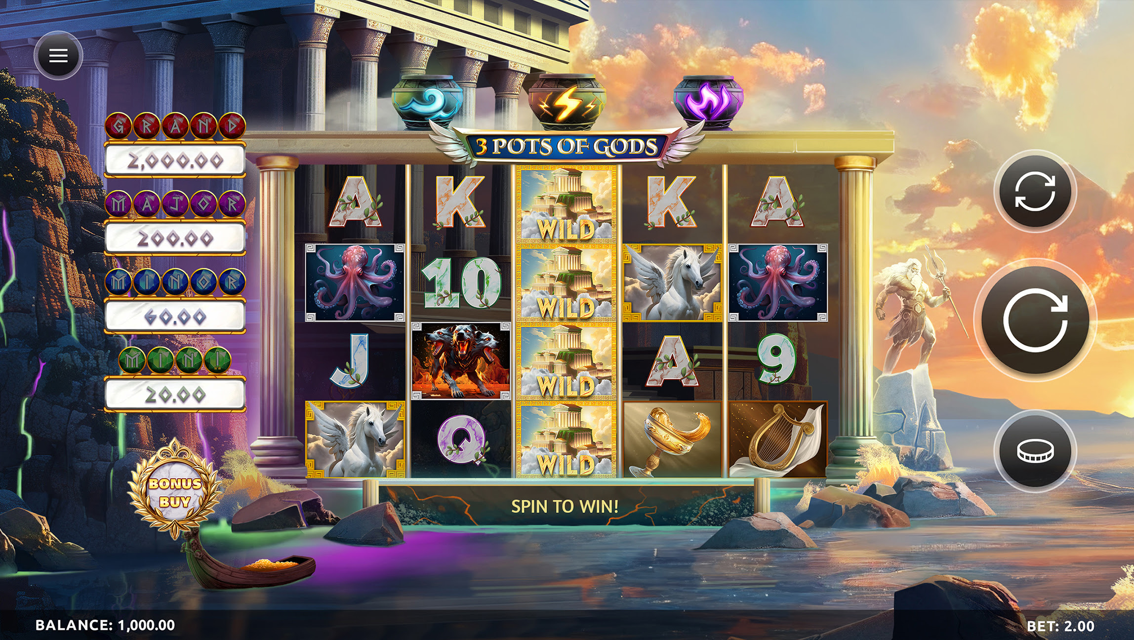 3 pots of gods online slot